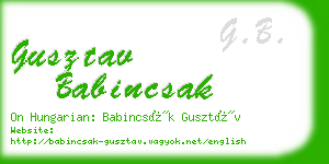 gusztav babincsak business card